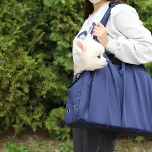 랄라롱 강아지 이동가방 슬링백 네이비애견 소형 애완동물 반려견 애완견 소형견
