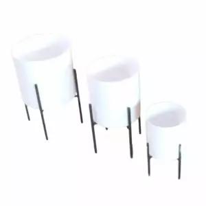 법랑 원통 화분 15X16 인테리어 화이트빈화분 원형 대형 큰화분 분갈이 공기정화식물 거실 실내 예쁜 디자