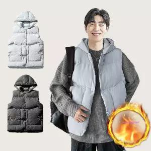 남성 경량 후드 조끼 보온 오버핏 간절기 패딩bcd352