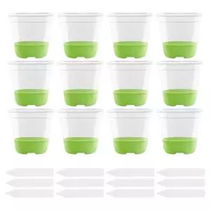 ABM논슬립 모종 재배화분 12개 이름표 12개사무실 허브 다육이 식물 꽃화분 미니