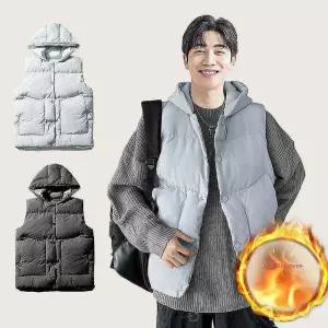 남성 오버핏 보온 패딩 후드 간절기 조끼 경량jkl413