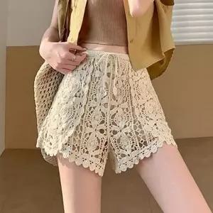 자수 반바지 밴딩 비치웨어 아일렛 여자 3색 여름 숏팬츠