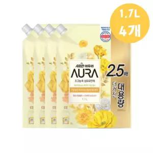 은은한 꽃향기 샤프란섬유유연제 미드나잇골드 1.7L 4개 옷빨래