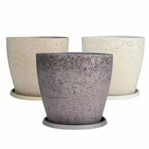 스톤 원형 화분 소 카페 인테리어테라스화분 플라스틱대형 가벼운 실내 예쁜 재활용 빈티지 야외 까페 디자