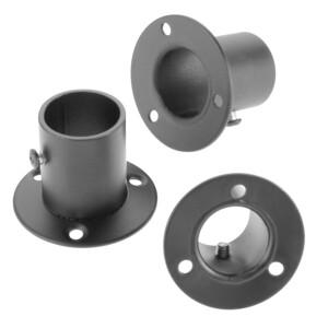 2Pcs 튜브 지원 옷장 바 스탠드 교수형 레일 막대 폴 소켓 끝 브래킷 플랜지 홀더 19-32mm 하드웨어