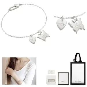 여자 구찌 버터플라이 하트 팔찌 나비 브레이슬릿 실버 선물 생일 기념일 여자친구 와이프