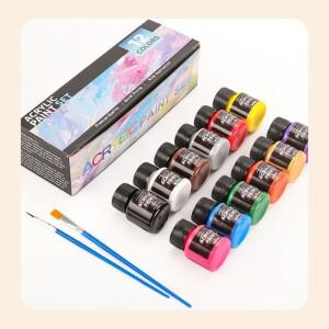 25ml 아크릴 안료 빠른 건조 방수 적용 범위 돌 나무 유리 플라스틱 그림 낙서 수제 DIY에 대한 강력하게