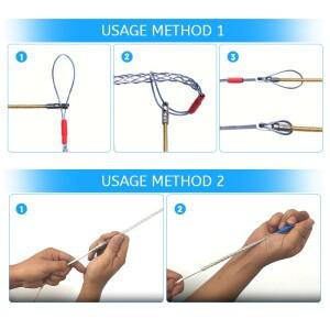 6색 케이블 풀러 와이어 그립 아연 도금 금속 당기는 양말 메쉬 미끄럼 방지 파이프 도관 당겨 그물 커버