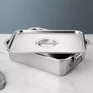 업소용 바트 대형 스테인레스 덮개 뚜껑 사각 급식 뷔페 보관함 위생용기 밧드