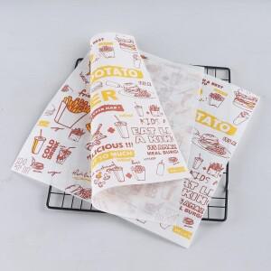 50/100개 내유성 패스트푸드 트레이 라이너 - 기름 방지 시트 일회용 식품 종이 DIY 버거 랩 YY26