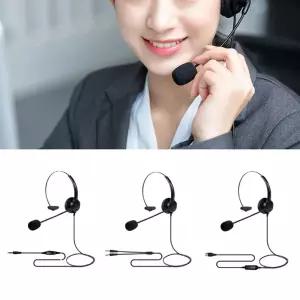 전화업무헤드셋 콜센터 마이크 3.5심플헤드폰 감성 어린이 유선 고급 음질좋은 귀여운 한헤드폰 세련된