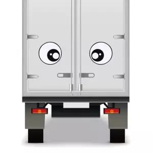 왕눈이 하이빔 스티커 대형 2P졸음방지 이스티커 모양 대형차 반사 야간