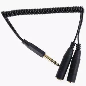 AV 스프링 선 6.5 Stereo 스테레오 M to F x265 FX2 30CM80CM 오디오 2분배 케이블 STEREO 스테레오M