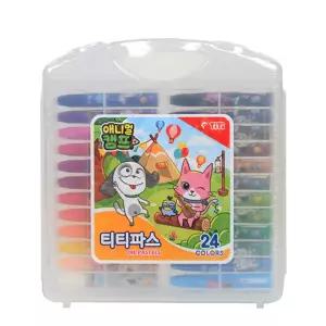24색 크레파스 티티 크레용 칠공부 학용품 신학기미술 칼라 컬러 초등입학선물 학생 유치원 세트 도구