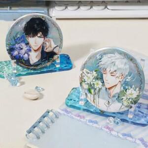 투명 아크릴 디스플레이 이젤, 물 잔물결 미니 스탠드 플레이트, 거치대 그림 프레임 랙, 웨딩 홈 장식, 1