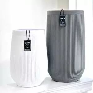 세로줄 그린팟 21x37 플라스틱긴화분 디자인거실화분인테리어 긴화분 특이한 심플한 가벼운 프라