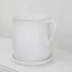 도기 화분 티포트 화이트 도예 실내화분 예쁜 인테리어 봄꽃 가을 빈화분 식물 베란다 난화분 화초 서재 침