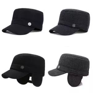 겨울 남성 챙 모자 귀달이 군모 귀 마개 캡 방한 보온 중년 장년