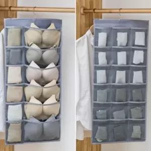 ( )다용도 옷장 정리함 포켓 걸이형 정리함 옷걸이 양면 수납함