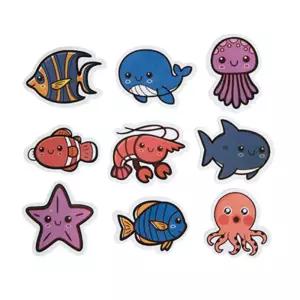 아동 목욕놀이 물고기 해양동물 다회용 스티커 재미있는 물놀이완구