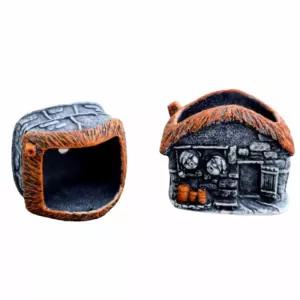 화분 초가집 10x9x9 작은 실내화분 사각 미니선물 다육 빈화분 테이블 인테리어 마블 다육이 소품 빈티지