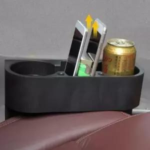 (색상 블랙)키밍 차량용 멀티 컵홀더 핸드폰 거치대 3구 틈새 정리함