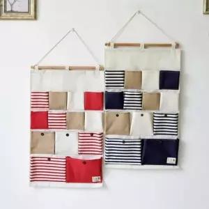 (선택-색상 소형-레드)다용도 벽걸이 수납 포켓 문걸이 패브릭 벽걸이 수납 정리함 월포켓