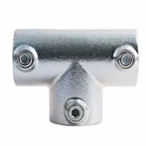 다용도 파이프클램프 실버 아시바 원형조인트 파이프랙 소켓 메탈 스텐 조립 자재 인테리어 배관 연결