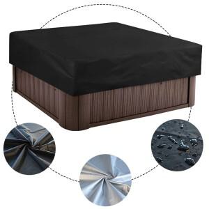 사각형 온수 욕조 커버 190T 폴리 에스터 태 피터 야외 스파 보호대 파티오 가구 슬리퍼 안티 UV 방진 방수