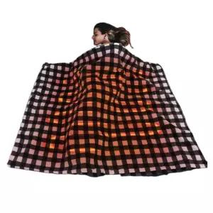 차량 12v 전기담요 차박이불 체크 겨울난방패드 극세사담요 흑백 DC12V 담요