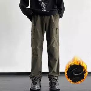 겨울 방한 방풍 기모 카고 전술바지 통바지 작업복카키카고 오토바이 캠핑 카고팬츠 남성카고 일자카고
