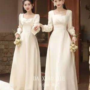 브라이덜샤워 드레스 셀프웨딩 스퀘어넥 웨딩스냅드레스