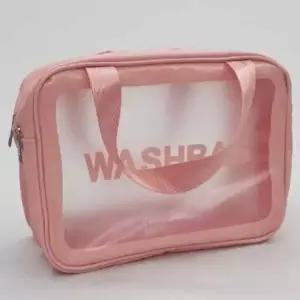 ( )미니파우치 화장품파우치 PVC지퍼팩 매쉬가방 수영가방 메쉬 방수 2단 핑크 대