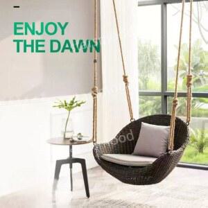 야외 흔들 그네 마당 커피숍흔들의자 발코니 나무 덮개 야외용 흔들체어 스윙체어 원형 의자