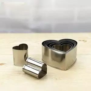 베이킹 틀  금형 스테인레스 몰드 쿠키 커터 금속 원형 세트 컵 도구 파이 팬