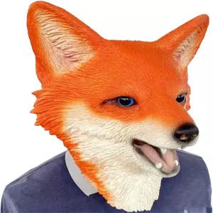 현실적인 폭스 헤드 마스크 스푸핑 풀 남녀 공용 성인 라텍스 동물 할로윈 코스프레 파티 코스튬 재미있는