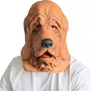 현실적인 개 머리 마스크 스푸핑 풀 헤드 샤 페이 남녀 공용 성인 라텍스 동물 할로윈 코스프레 파티 의상