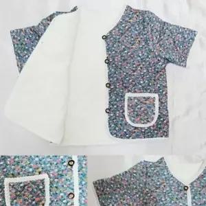 누비이지 플로럴프린트 촌티 반팔조끼 발열조끼 촌캉스 김장조끼