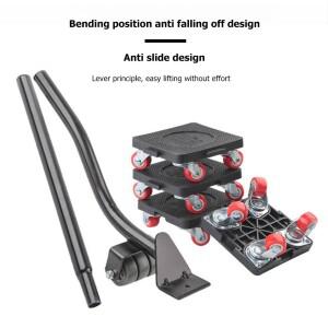 헤비 듀티 가구 리프터 운송 도구, 이동기 세트, 4 슬라이더, 1 휠 바, 리프팅 도우미,
