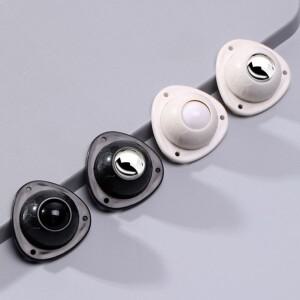 자체 접착 캐스터 휠 360 회전 헤비 듀티 이동식 가구 플라스틱 미니 음소거 롤링 도르래, 홈 오피스, 4