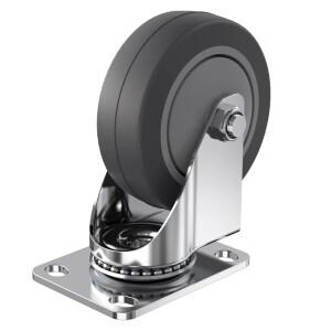 5인치 SUS 304 스테인리스 스틸 캐스터 TPR 고무 바퀴 125cm 중형 공장 휠 돌리 트롤리