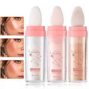 3Pcs 폴보 데 하다스 요정 하이라이터 스틱 페이스 블러셔 패팅 파우더 메이크업 내추럴 바디가 입체적인