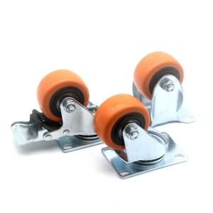 3인치/4인치/5인치 휠 회전 캐스터 블랙하트 오렌지 페이스 듀얼 축 교체용 PVC 브레이크 가구 테이블 선