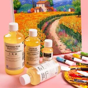 75/280/500ml 아마씨 중유 페인트 희석제 무색 무취 유화 페인팅용 토너 오일/폴리시 리터치/광택 바니시