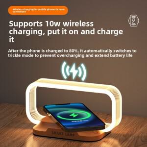 휴대용 선물 15W 무선 충전 침실 침대 옆 무드등 터치 조명 아크릴 책상 램프 야간등