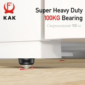 KAK 자체 접착 캐스터 휠, 100kg 헤비 듀티 스테인레스 스틸, 범용 도르래, 360 ° 회전 가구 캐비닛 롤러