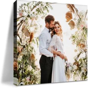 사진과 함께 익일 맞춤 캔버스 프린트 배송 (프레임 8x8) 개인 맞춤형 사진 선물 벽 아트 홈 데코에