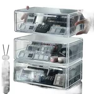 화장품서랍 아크릴 서랍장 탁상 정리 다용도 옐로우 박스