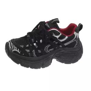 슬송렉샵 여성 가을 키작녀 하이탑 통굽 스트랩 메쉬 큐빅 꾹3