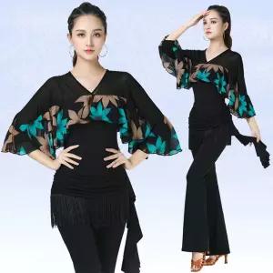 아우얼스룸 11번가 라틴 댄스복 연습복 화려한 에어로빅복 프릴 스판 스포